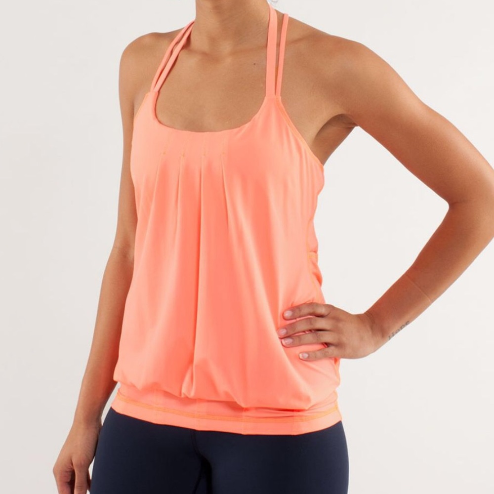 Lululemon Flow And Go Tank II - Pop Orange